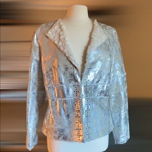 Fun, FABULOUS Silver Metallic Fleece lined Jacket